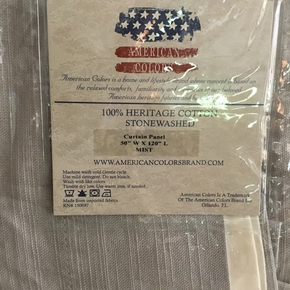 American Colors Curtains  Mist 50 w by 120 L - Picture 2 of 3